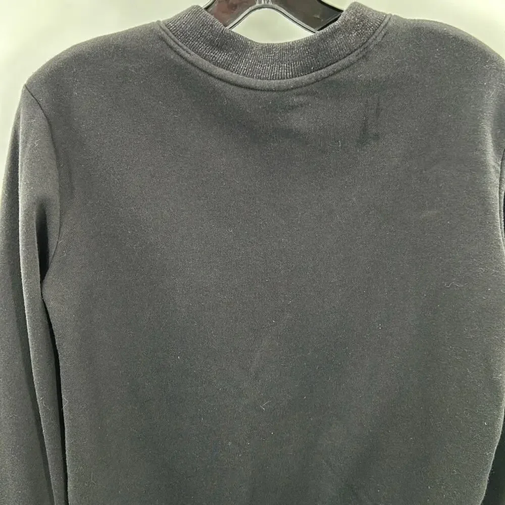 Old Navy Girl's Black Full Zip Sweatshirt Floral Embroidery size 14